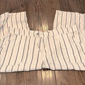 Naturals d&co Striped Linen Pants size 2X